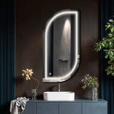LED Spiegel Halboval 1 | Touch-Schalter | Neutralweißes Licht - Reyze Seria Salono Model 1