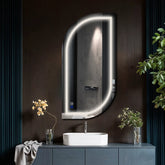 LED Spiegel Halboval 1 | Touch-Schalter | Anti-Beschlag-Funktion | Neutralweißes Licht - Reyze Seria Salono Model 1