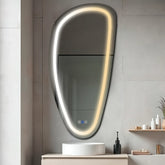 LED Spiegel Asymmetrisch Vertikal | Touch-Schalter | Anti-Beschlag-Funktion | Einstellbare Farbtemperatur - Reyze Seria Salono Model 1