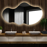 LED Spiegel Asymmetrisch 2 | Touch-Schalter | Neutralweißes Licht - Reyze Seria Ambient Model 1 - Horizontal