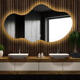 LED Spiegel Asymmetrisch 2 | Touch-Schalter | Warmweißes Licht - Reyze Seria Ambient Model 1 - Horizontal