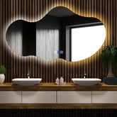 LED Spiegel Asymmetrisch Horizontal | Touch-Schalter | Anti-Beschlag-Funktion | Einstellbare Farbtemperatur - Reyze Seria Ambient Model 1