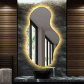 LED Spiegel Asymmetrisch 2 | Wandschalter-Steuerung | Warmweißes Licht - Reyze Seria Ambient Model 1 - Vertikal