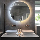 LED Spiegel Rund | Touch-Schalter | Anti-Beschlag-Funktion | Einstellbare Farbtemperatur - Reyze Seria Good Vibes Model 8