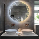 LED Spiegel Rund | Touch-Schalter | Anti-Beschlag-Funktion | Einstellbare Farbtemperatur - Reyze Seria Simetria Model 3