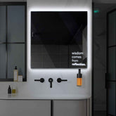 LED Spiegel Quadratisch | Wandschalter-Steuerung | Kaltweißes Licht - Reyze Seria Motivated Model 1