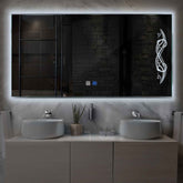 LED Spiegel Rechteckig | Touch-Schalter | Anti-Beschlag-Funktion | Kaltweißes Licht - Reyze Seria Good Vibes Model 6