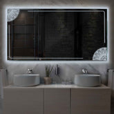 LED Spiegel Rechteckig | Wandschalter-Steuerung | Kaltweißes Licht - Reyze Seria Good Vibes Model 7