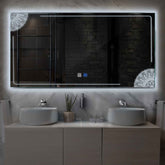 LED Spiegel Rechteckig | Touch-Schalter | Anti-Beschlag-Funktion | Kaltweißes Licht - Reyze Seria Good Vibes Model 7