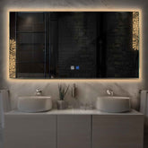 LED Spiegel Rechteckig | Touch-Schalter | Anti-Beschlag-Funktion | Warmweißes Licht - Reyze Seria Good Vibes Model 4