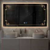 LED Spiegel Rechteckig | Touch-Schalter | Anti-Beschlag-Funktion | Warmweißes Licht - Reyze Seria Good Vibes Model 5