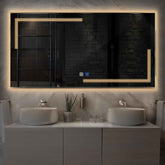 LED Spiegel Rechteckig | Touch-Schalter | Anti-Beschlag-Funktion | Warmweißes Licht - Reyze Seria Minimal Model 2