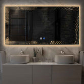 LED Spiegel Rechteckig | Touch-Schalter | Anti-Beschlag-Funktion | Warmweißes Licht - Reyze Seria Simetria Model 8