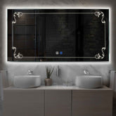 LED Spiegel Rechteckig | Touch-Schalter | Anti-Beschlag-Funktion | Neutralweißes Licht - Reyze Seria Good Vibes Model 5