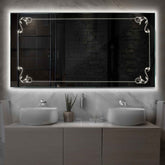 LED Spiegel Rechteckig | Wandschalter-Steuerung | Neutralweißes Licht - Reyze Seria Good Vibes Model 5