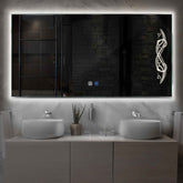 LED Spiegel Rechteckig | Touch-Schalter | Anti-Beschlag-Funktion | Neutralweißes Licht - Reyze Seria Good Vibes Model 6