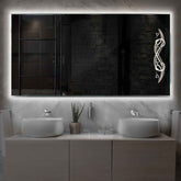 LED Spiegel Rechteckig | Wandschalter-Steuerung | Neutralweißes Licht - Reyze Seria Good Vibes Model 6