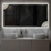 LED Spiegel Rechteckig | Wandschalter-Steuerung | Neutralweißes Licht - Reyze Seria Good Vibes Model 7