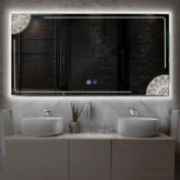 LED Spiegel Rechteckig | Touch-Schalter | Anti-Beschlag-Funktion | Neutralweißes Licht - Reyze Seria Good Vibes Model 7