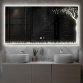 LED Spiegel Rechteckig | Touch-Schalter | Anti-Beschlag-Funktion | Neutralweißes Licht - Reyze Seria Good Vibes Model 8