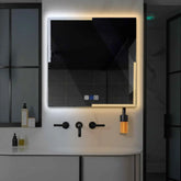 LED Spiegel Quadratisch | Touch-Schalter | Anti-Beschlag-Funktion | Einstellbare Farbtemperatur - Reyze Seria Edge Model 2