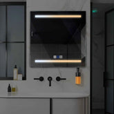 LED Spiegel Quadratisch | Touch-Schalter | Anti-Beschlag-Funktion | Einstellbare Farbtemperatur - Reyze Seria Salono Model 4