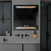 LED Spiegel Quadratisch | Touch-Schalter | Anti-Beschlag-Funktion | Einstellbare Farbtemperatur - Reyze Seria Salono Model 7