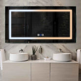 LED Spiegel Rechteckig | Touch-Schalter | Anti-Beschlag-Funktion | Einstellbare Farbtemperatur - Reyze Seria Salono Model 1