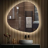 LED Spiegel Asymmetrisch | Wandschalter-Steuerung | Neutralweißes Licht - Reyze Seria Ambient Model 1