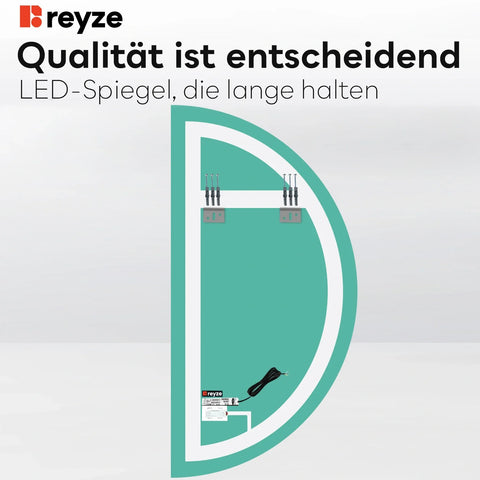 LED Spiegel Halbmond | Touch-Schalter | Kaltweißes Licht - Reyze Seria Ambient Model 1 - Rechte Seite