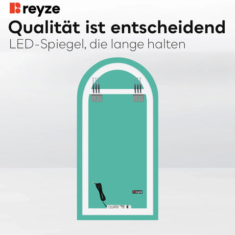 LED Spiegel Halboval 2 | Wandschalter-Steuerung | Neutralweißes Licht - Reyze Seria Ambient Model 1