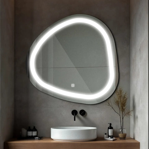 LED Spiegel Asymmetrisch | Touch-Schalter | Kaltweißes Licht - Reyze Seria Salono Model 1