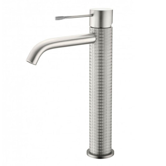 Baterie lavoar cu pipa inalta pentru baie SPARKE model MIRATTO 02 BRUSHED NICKEL