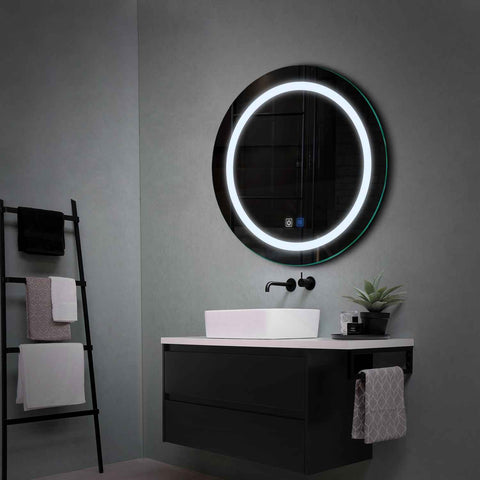 LED Spiegel Rund | Touch-Schalter | Anti-Beschlag-Funktion | Kaltweißes Licht - Reyze Seria Salono Model 1