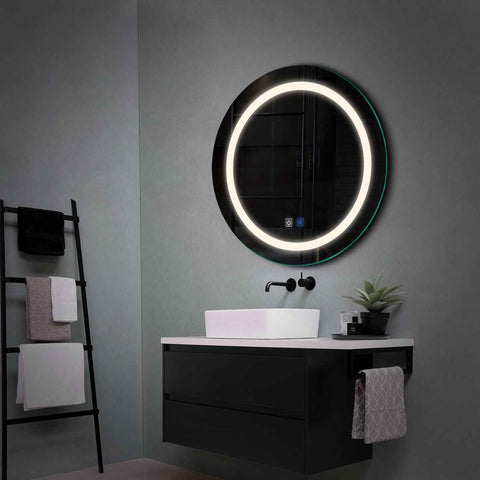 LED Spiegel Rund | Touch-Schalter | Anti-Beschlag-Funktion | Neutralweißes Licht - Reyze Seria Salono Model 1