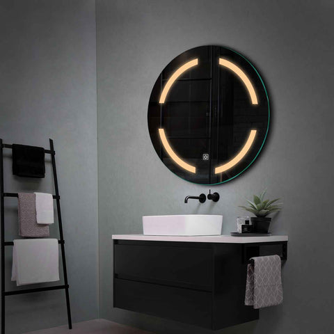 LED Spiegel Rund | Touch-Schalter | Warmweißes Licht - Reyze Seria Salono Model 2