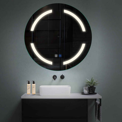 LED Spiegel Rund | Touch-Schalter | Anti-Beschlag-Funktion | Neutralweißes Licht - Reyze Seria Salono Model 2