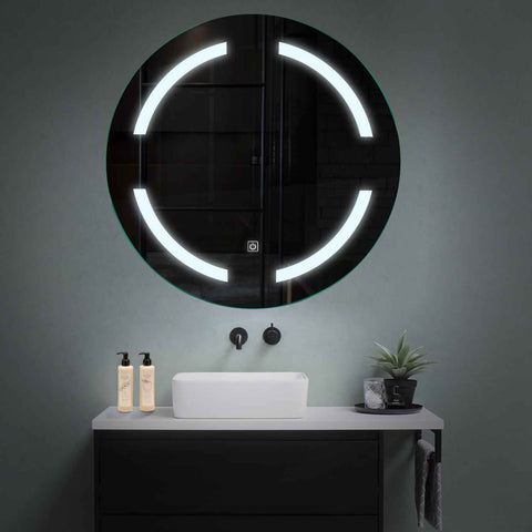 LED Spiegel Rund | Touch-Schalter | Kaltweißes Licht - Reyze Seria Salono Model 2