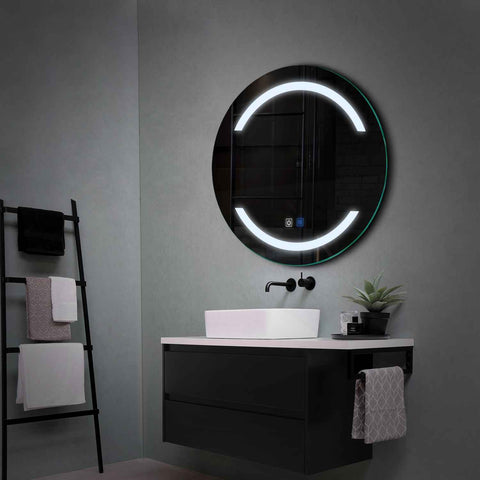 LED Spiegel Rund | Touch-Schalter | Anti-Beschlag-Funktion | Kaltweißes Licht - Reyze Seria Salono Model 4