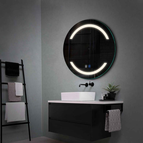 LED Spiegel Rund | Touch-Schalter | Anti-Beschlag-Funktion | Neutralweißes Licht - Reyze Seria Salono Model 4