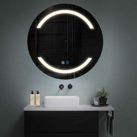 LED Spiegel Rund | Touch-Schalter | Anti-Beschlag-Funktion | Neutralweißes Licht - Reyze Seria Salono Model 4