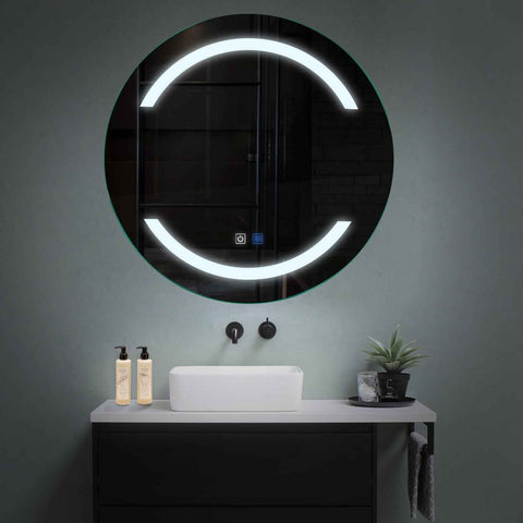LED Spiegel Rund | Touch-Schalter | Anti-Beschlag-Funktion | Kaltweißes Licht - Reyze Seria Salono Model 4