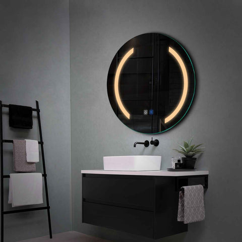 LED Spiegel Rund | Touch-Schalter | Anti-Beschlag-Funktion | Warmweißes Licht - Reyze Seria Salono Model 5