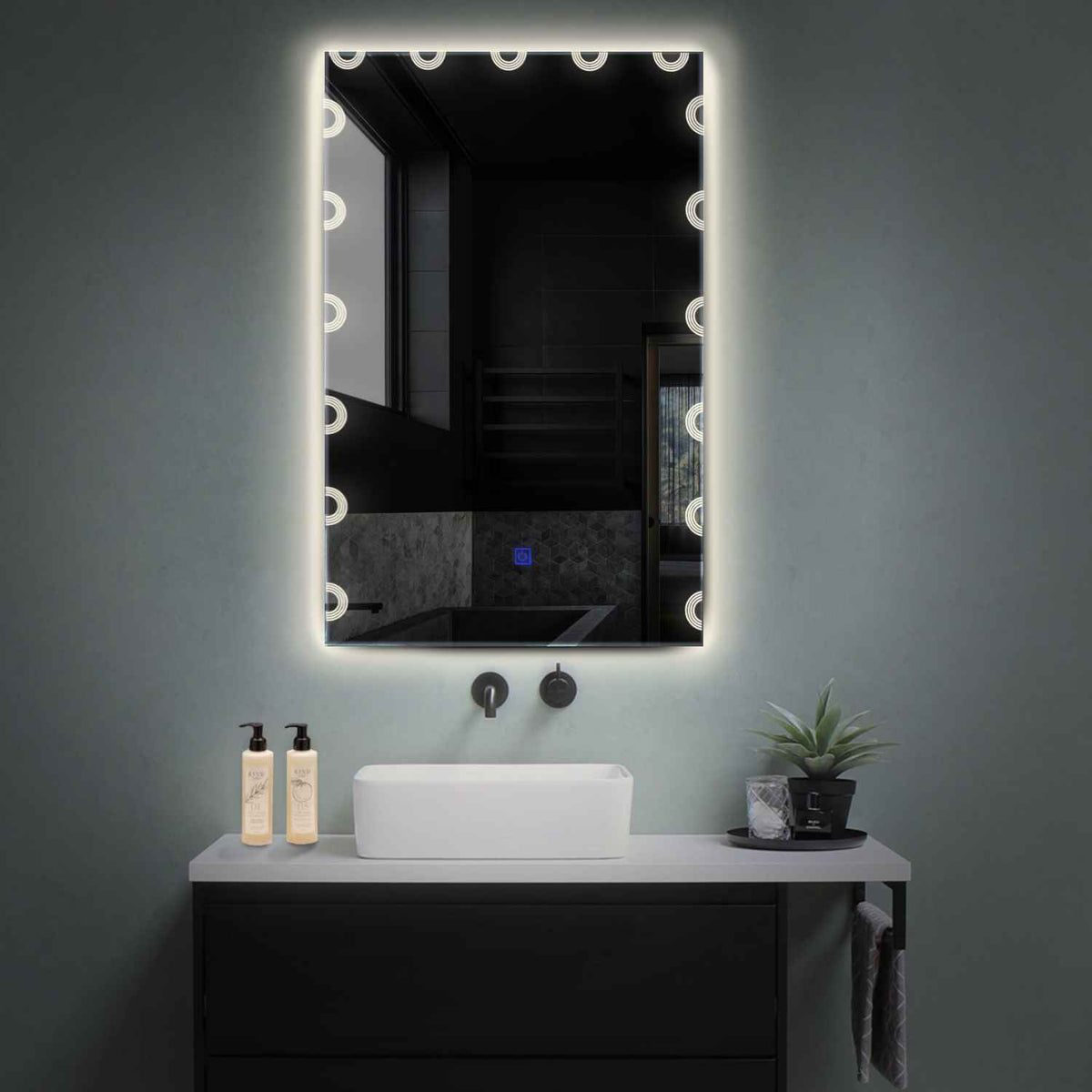 LED Spiegel Vertikal | Touch-Schalter | Neutralweißes Licht - Reyze Seria Edge Model 4