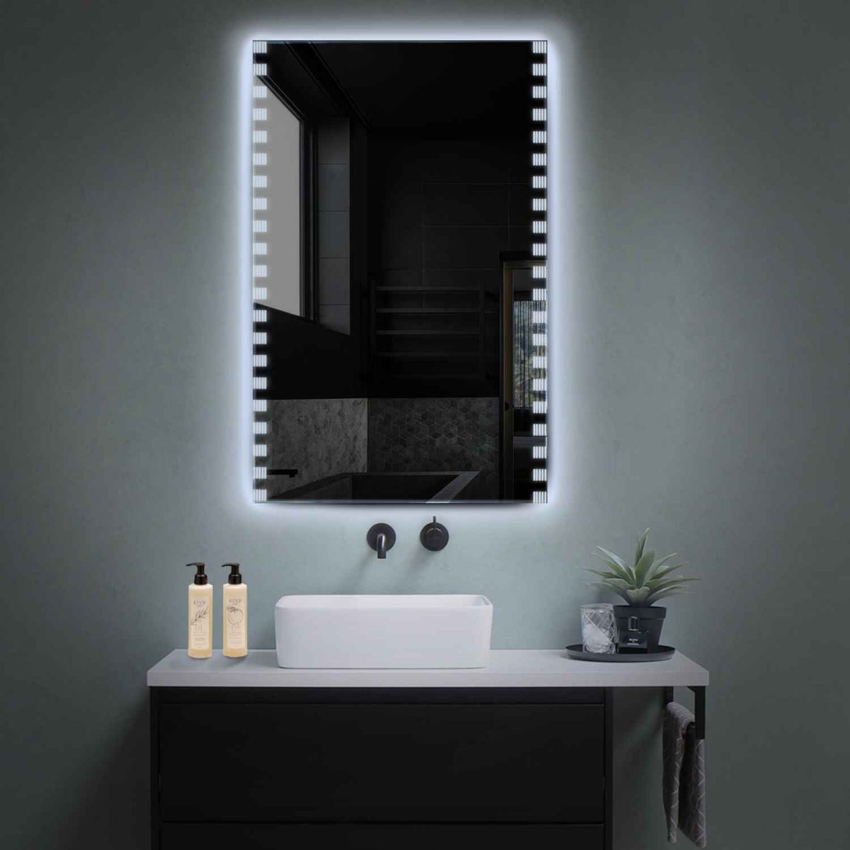 LED Spiegel Vertikal | Wandschalter-Steuerung | Kaltweißes Licht - Reyze Seria Edge Model 6