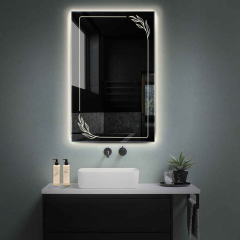 LED Spiegel Vertikal | Wandschalter-Steuerung | Neutralweißes Licht - Reyze Seria Good Vibes Model 1