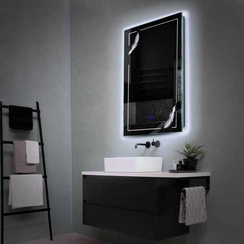 LED Spiegel Vertikal | Touch-Schalter | Kaltweißes Licht - Reyze Seria Good Vibes Model 2
