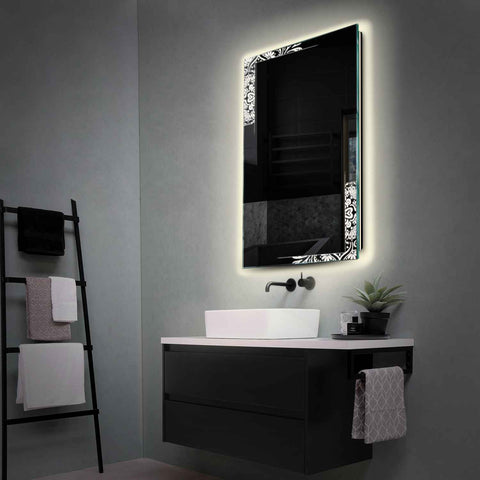 LED Spiegel Vertikal | Wandschalter-Steuerung | Neutralweißes Licht - Reyze Seria Good Vibes Model 4