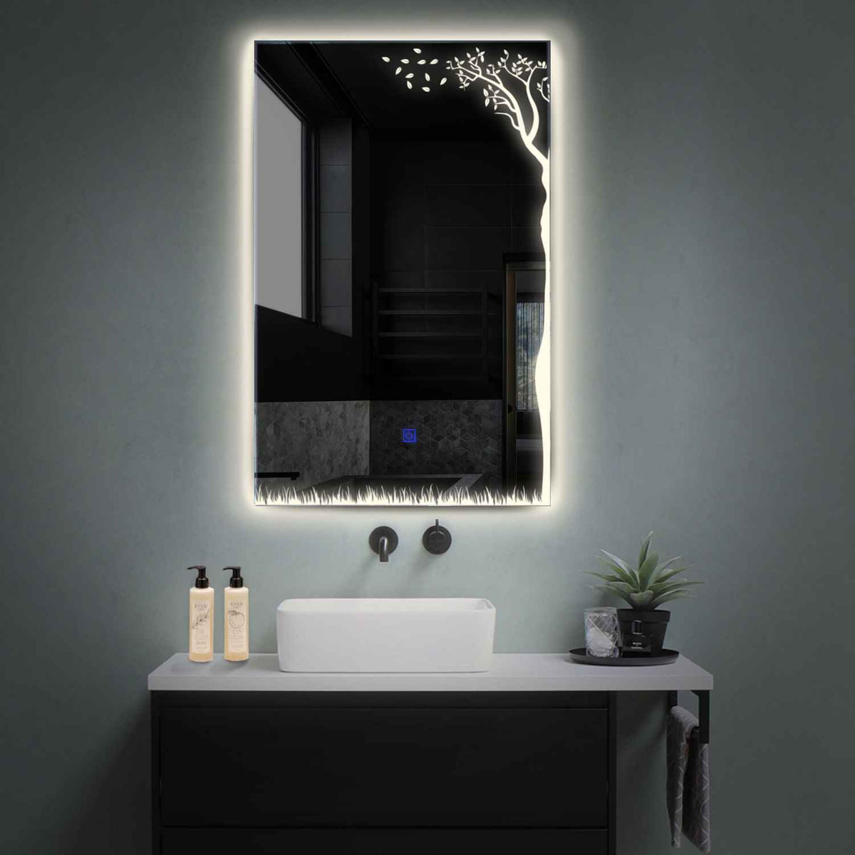 LED Spiegel Vertikal | Touch-Schalter | Neutralweißes Licht - Reyze Seria Good Vibes Model 8