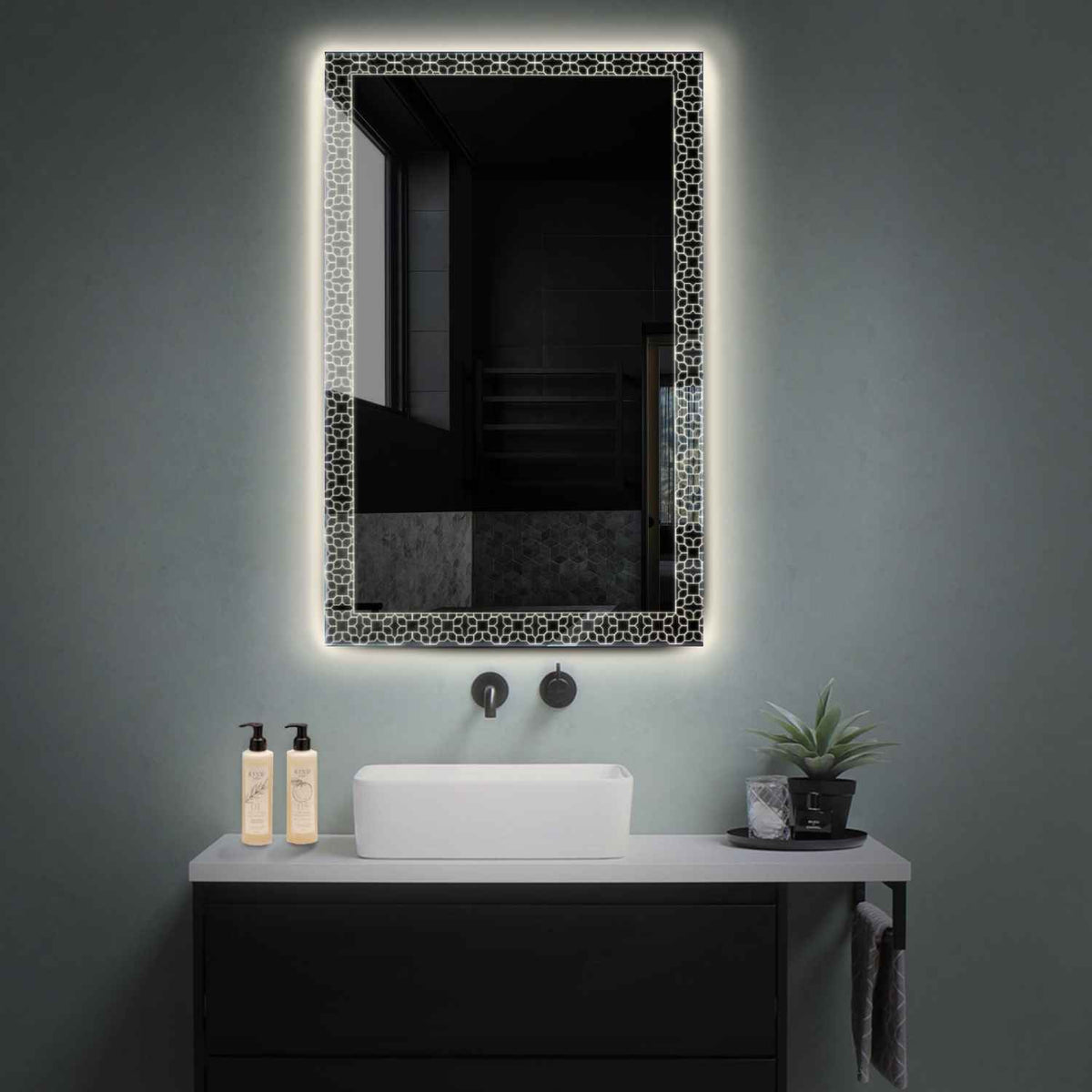 LED Spiegel Vertikal | Wandschalter-Steuerung | Neutralweißes Licht - Reyze Seria Official Model 1